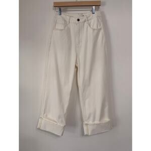 Halara Off-White Wide Leg Jeans sz M softgirl Y2K neutral tones cleangirl